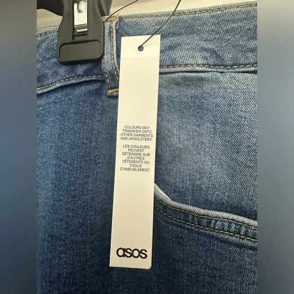 ASOS Design Curve Jeans High Rise Straight Leg Size 18/32 Medium Wash NWT - Picture 3 of 5